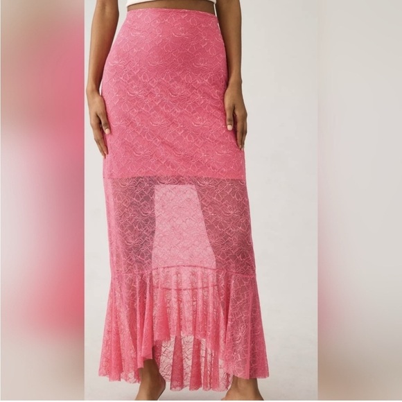 NWT Anthropologie sheer lace mermaid skirt size 12 balletcore fairycore - Picture 5 of 13